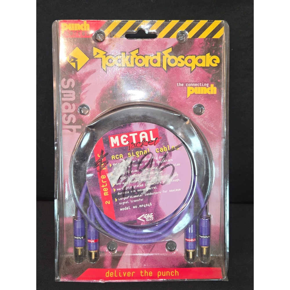 Rockford Fosgate Punch Metal Jacket RCA Signal Cable 2‎ Meter Audio Interconnect